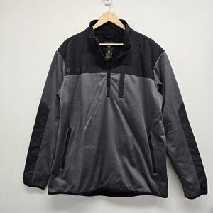 CAT Caterpillar Pullover 1/4 Zip Softshell Fleece Jacket Mens Size XL Pockets